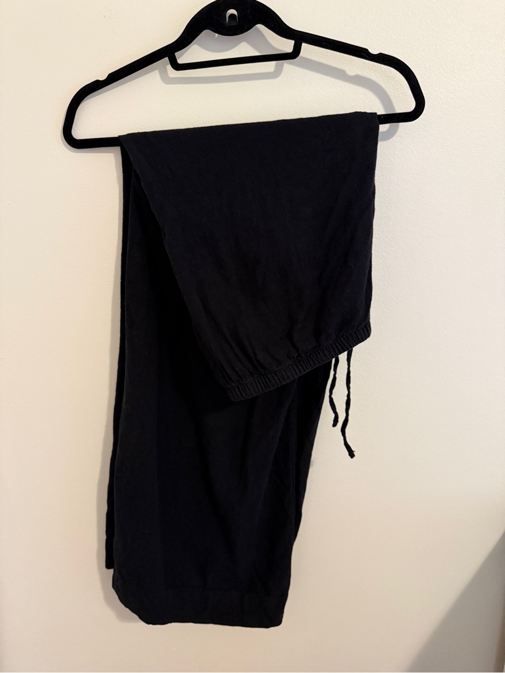 Black Drawstring Linen Pants